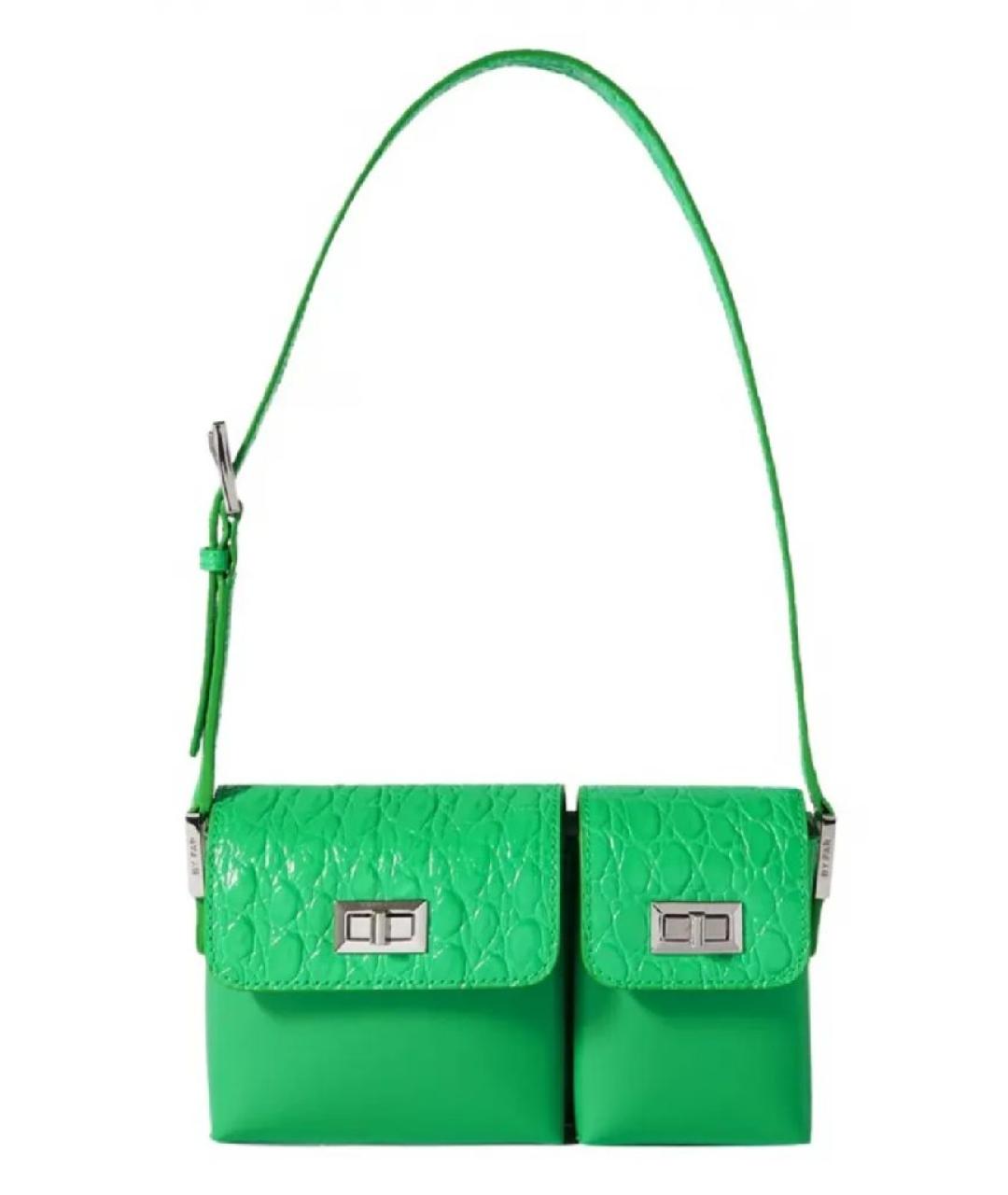 BY FAR Зеленая кожаная сумка через плечо, фото 1