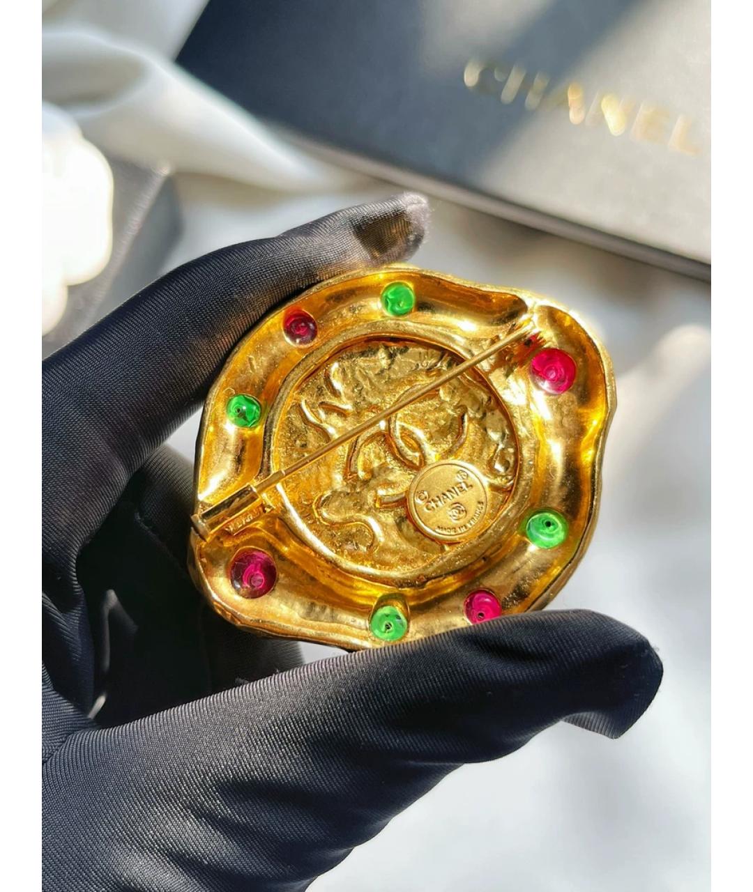 CHANEL Золотая металлическая булавка / брошь, фото 2