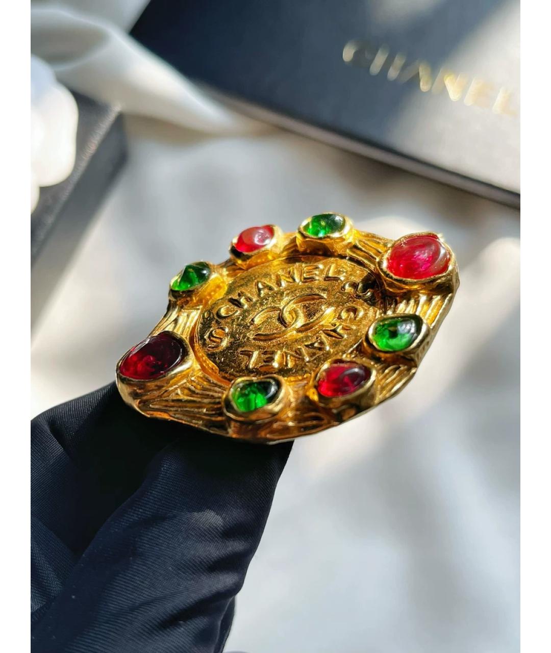 CHANEL Золотая металлическая булавка / брошь, фото 4