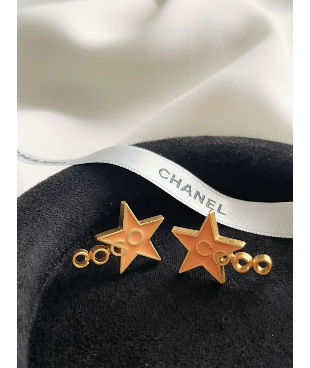 CHANEL Коралловые металлические серьги, фото 3