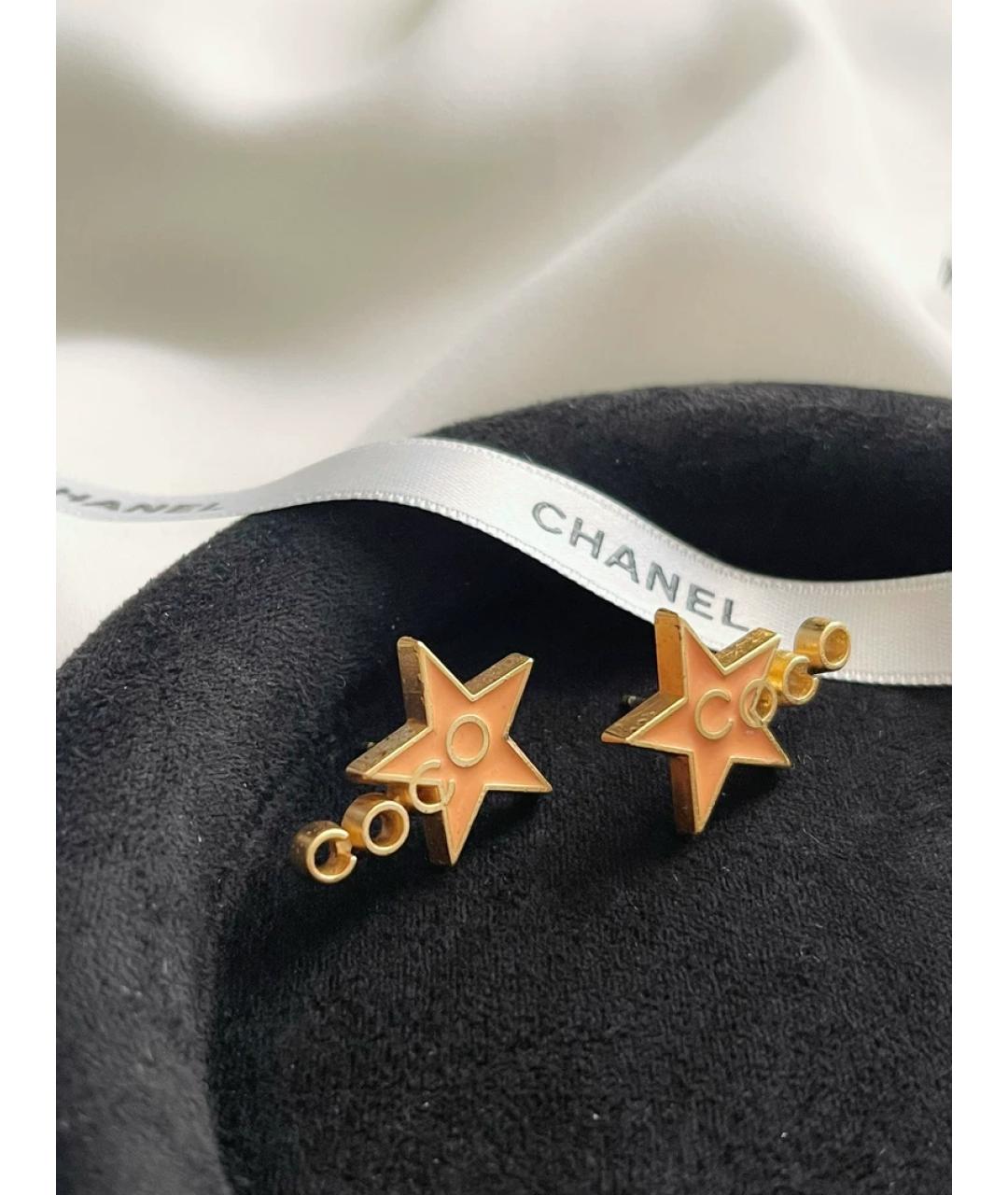 CHANEL Коралловые металлические серьги, фото 4