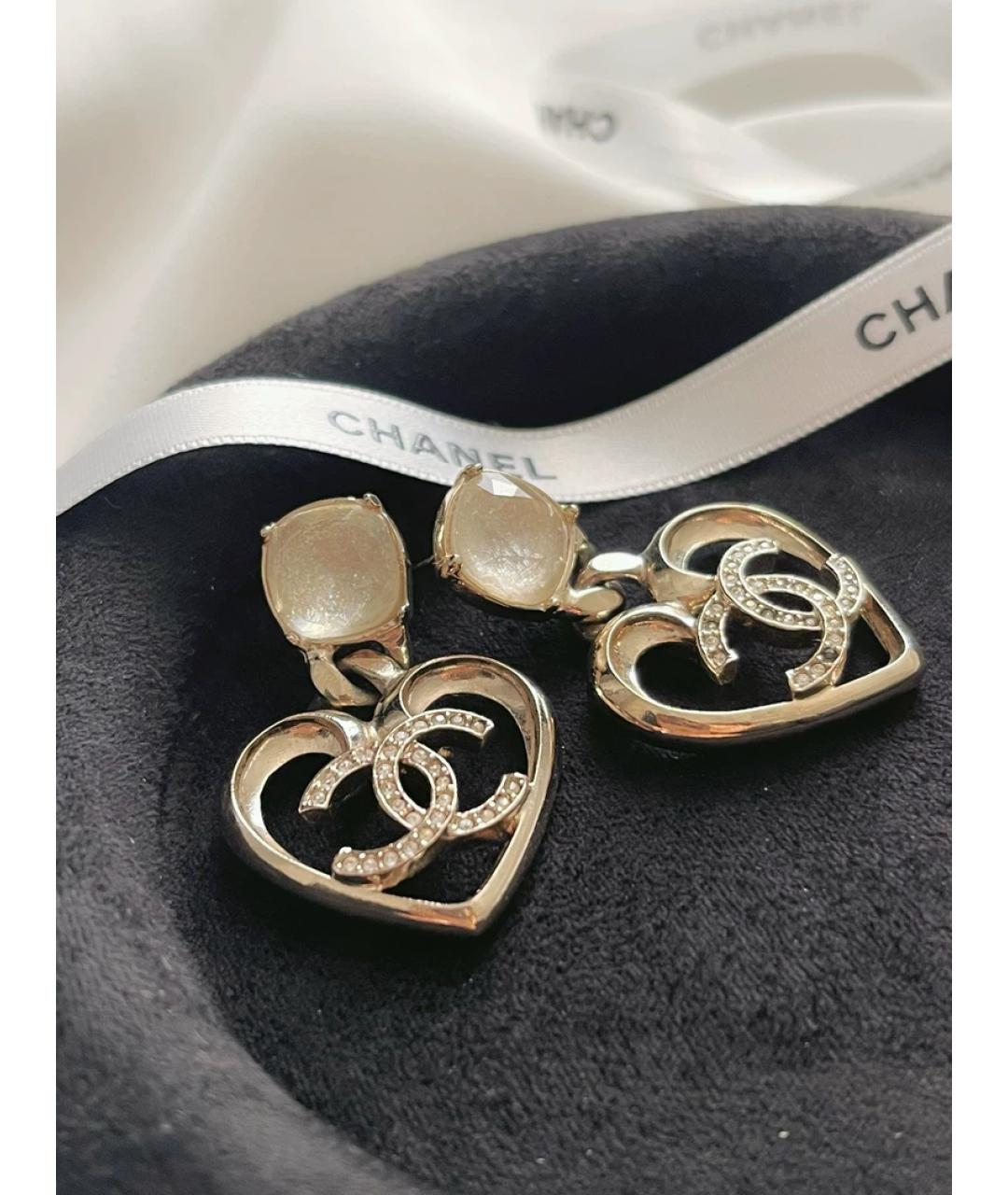 CHANEL Серебряные металлические серьги, фото 2