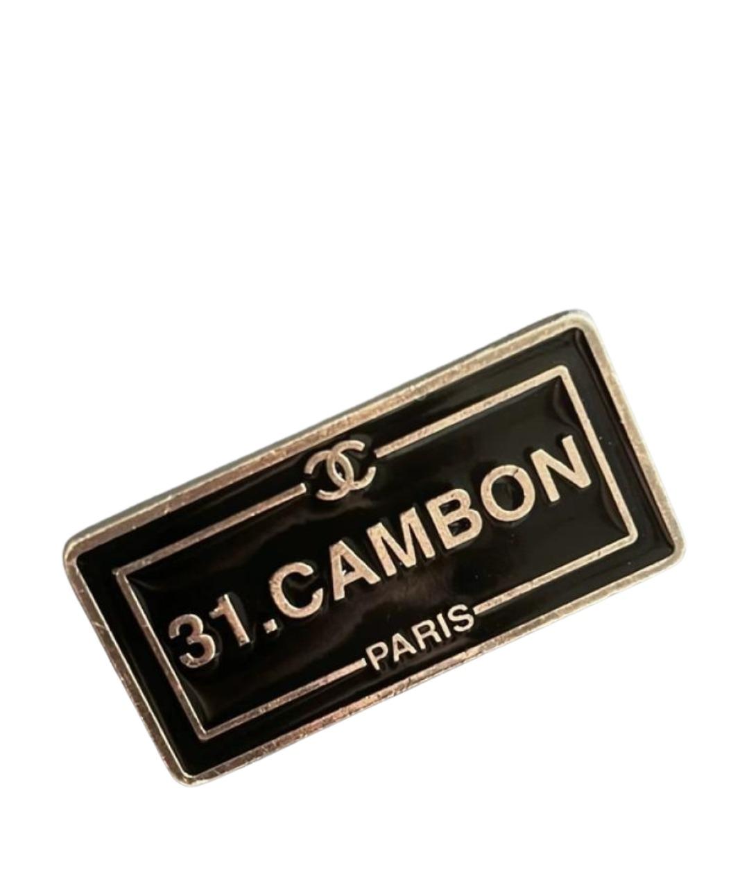 CHANEL Черная металлическая булавка / брошь, фото 1