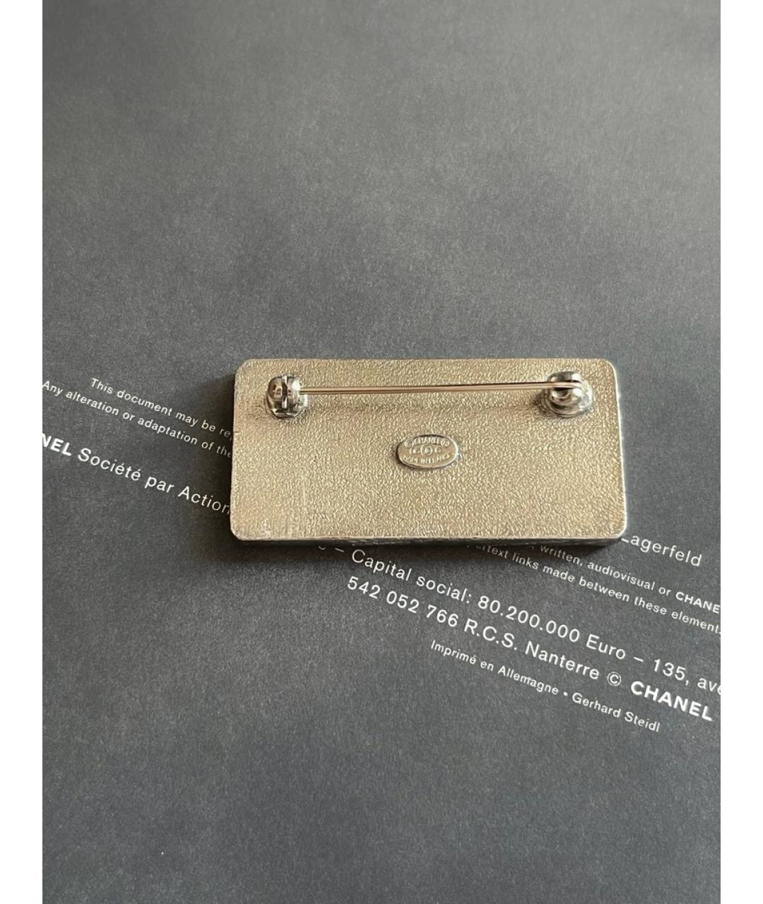 CHANEL Черная металлическая булавка / брошь, фото 3