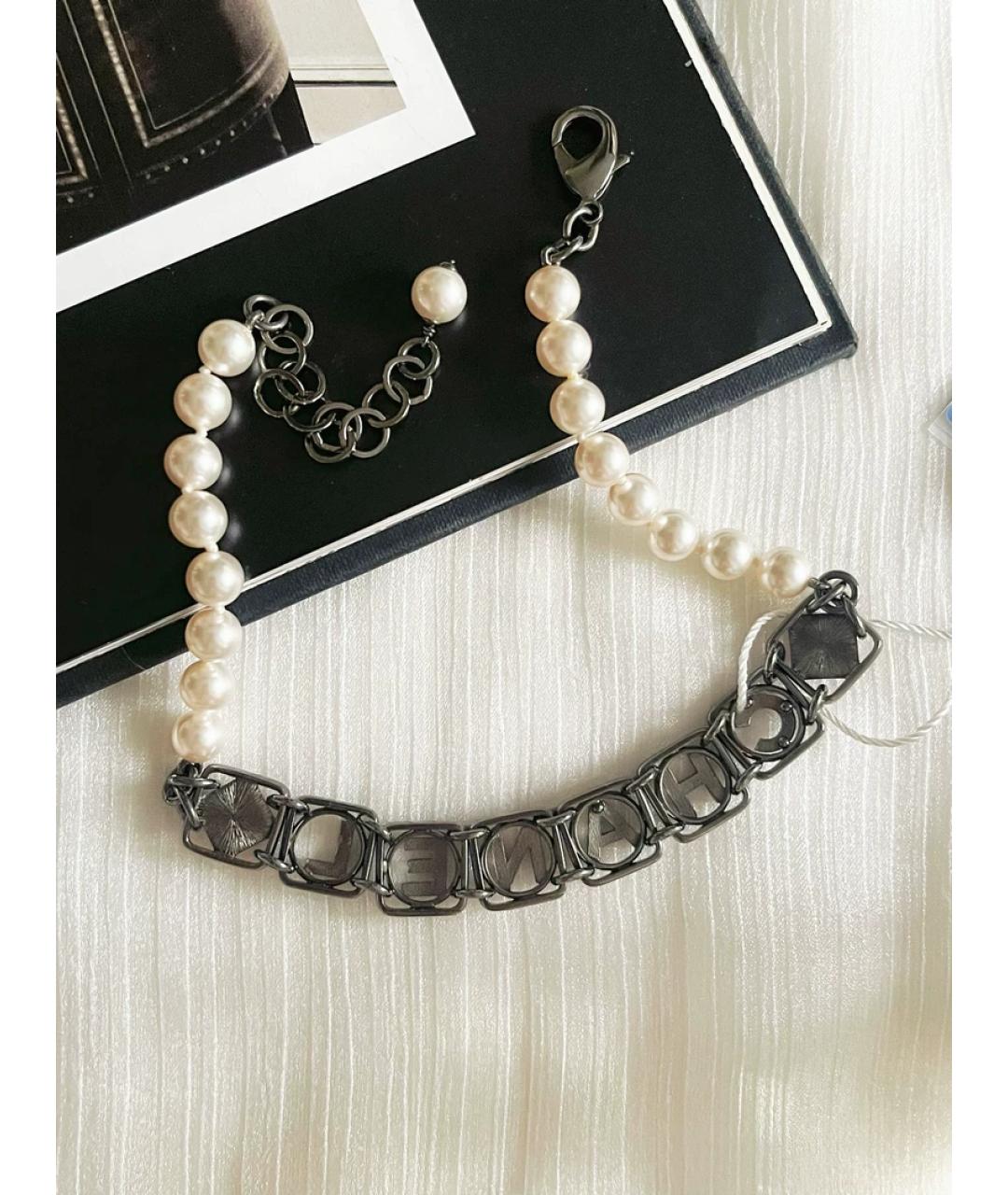 CHANEL Антрацитовый металлический чокер, фото 5