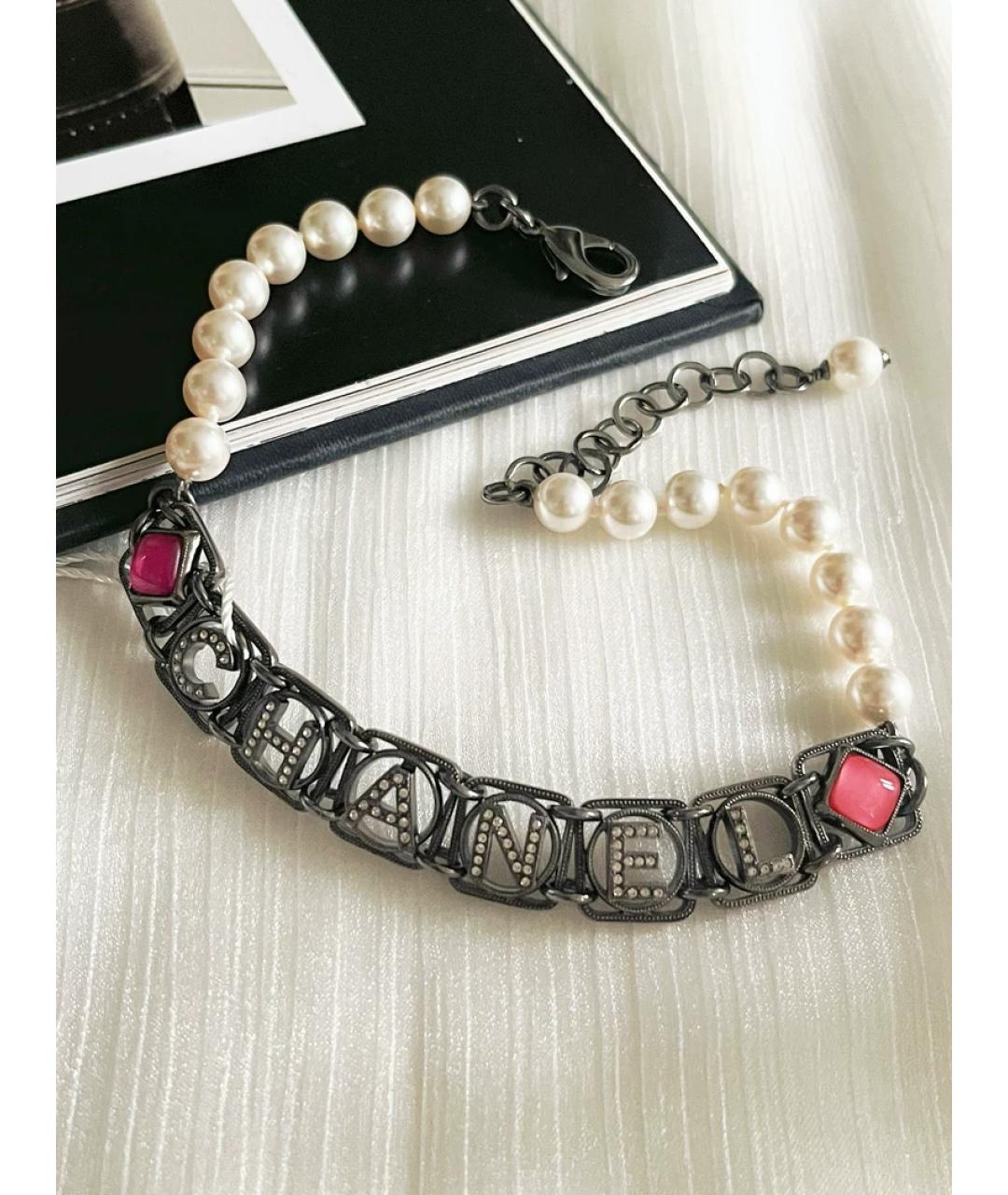 CHANEL Антрацитовый металлический чокер, фото 7