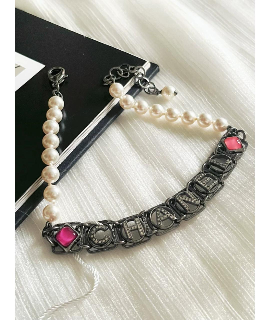 CHANEL Антрацитовый металлический чокер, фото 4