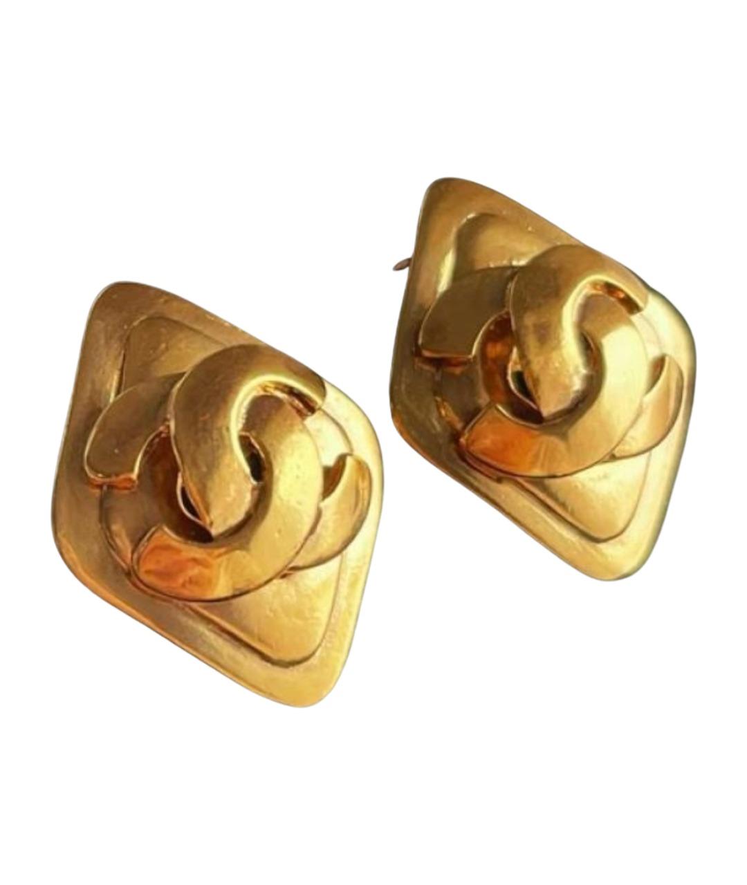 CHANEL Золотые металлические клипсы, фото 1