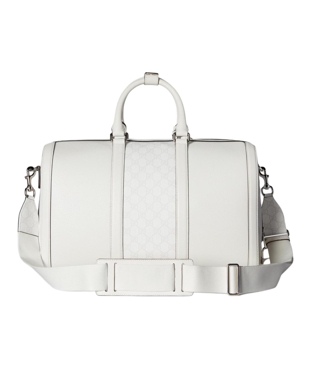 GUCCI Белая кожаная дорожная/спортивная сумка, фото 1