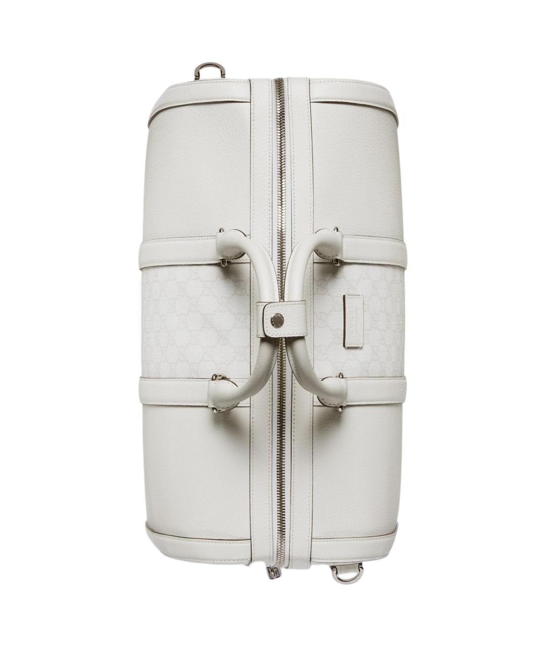 GUCCI Белая кожаная дорожная/спортивная сумка, фото 3