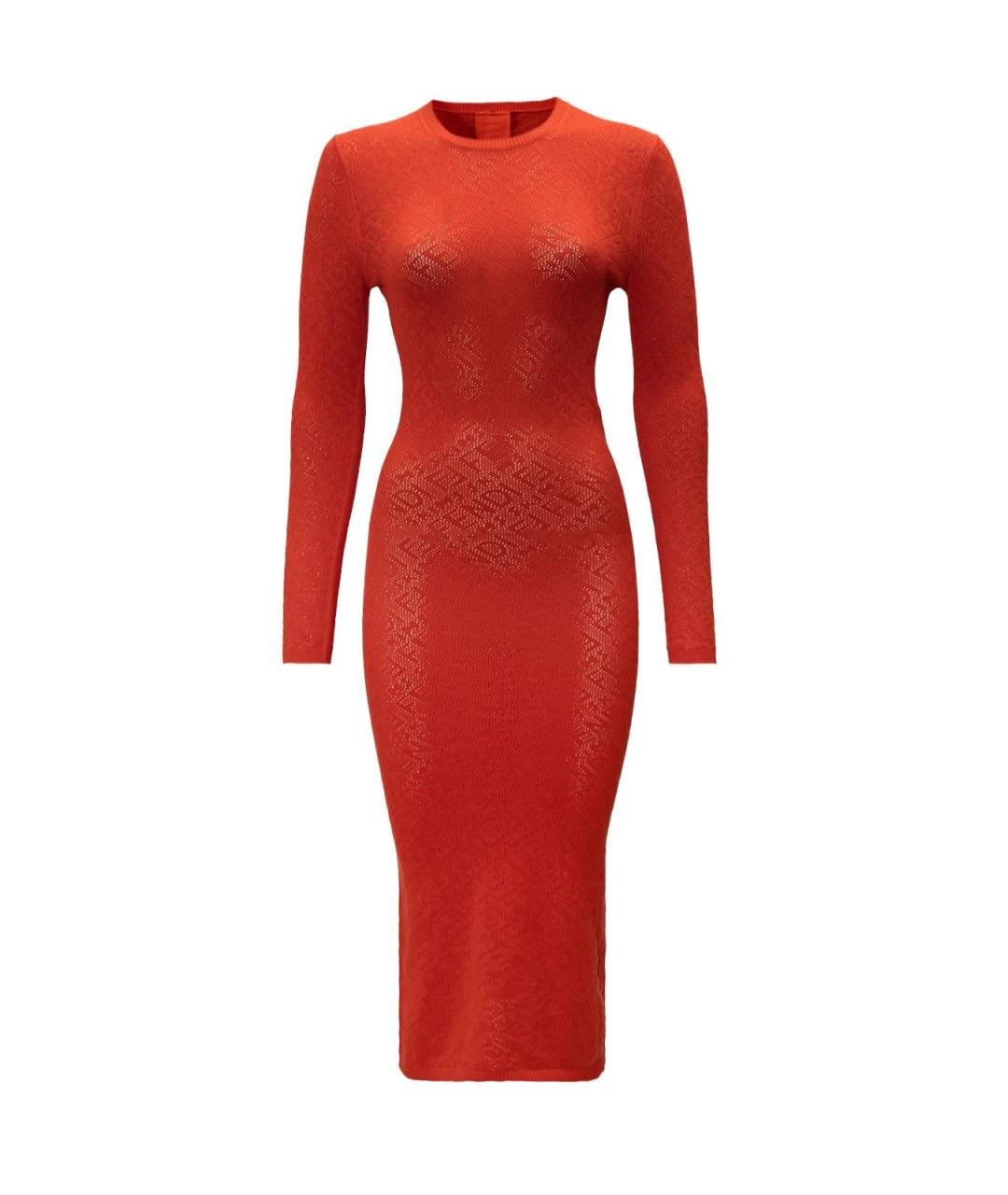 FENDI Красное вискозное повседневное платье, фото 4