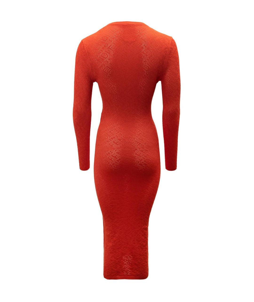 FENDI Красное вискозное повседневное платье, фото 2