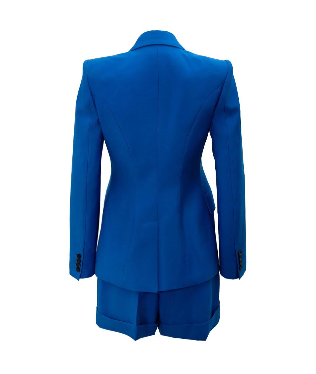 ALEXANDER MCQUEEN Синий шерстяной костюм с брюками, фото 2