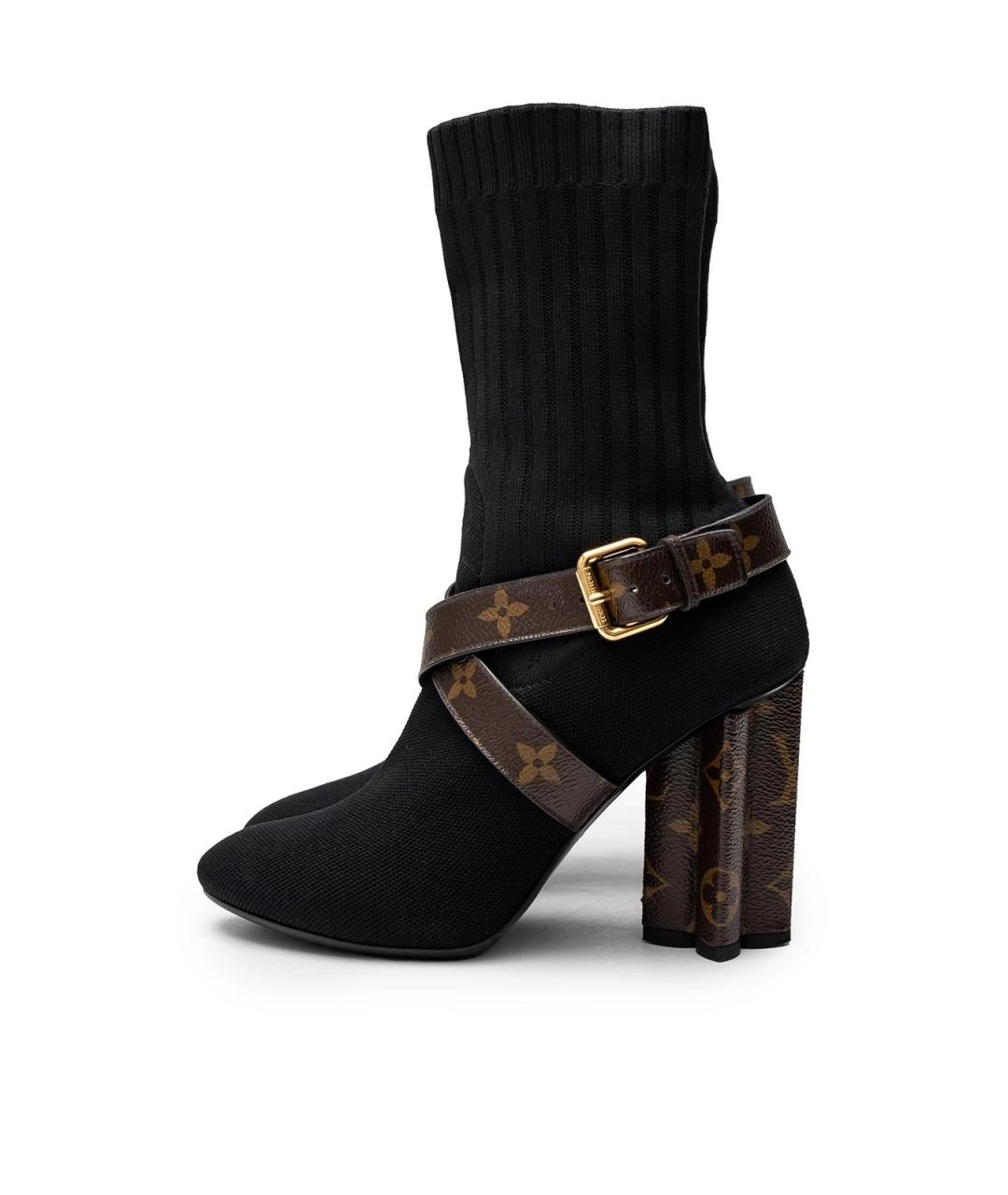 LOUIS VUITTON Черные текстильные ботильоны, фото 5