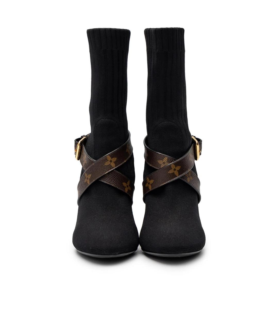 LOUIS VUITTON Черные текстильные ботильоны, фото 4