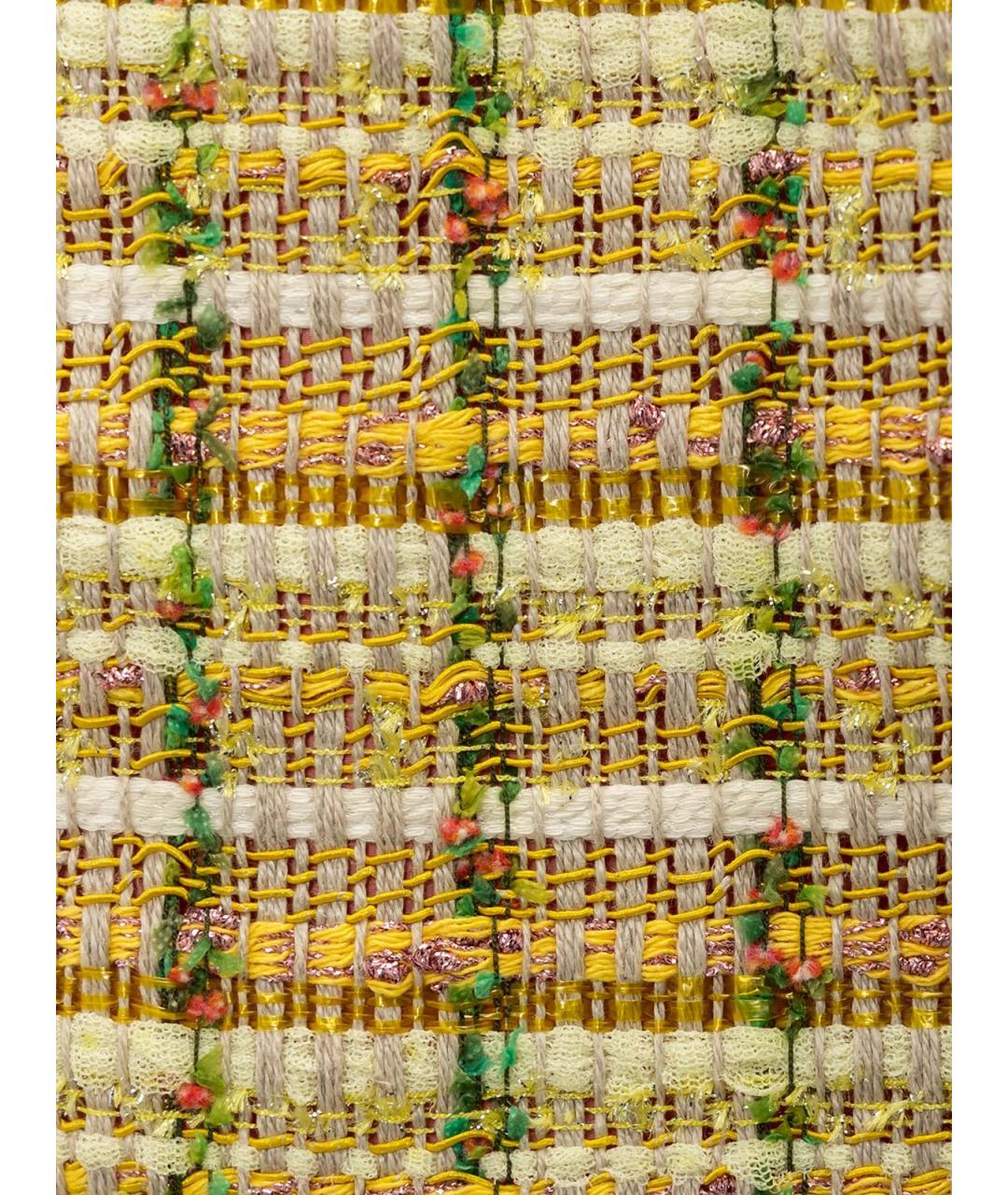 GUCCI Желтая хлопковая юбка миди, фото 3