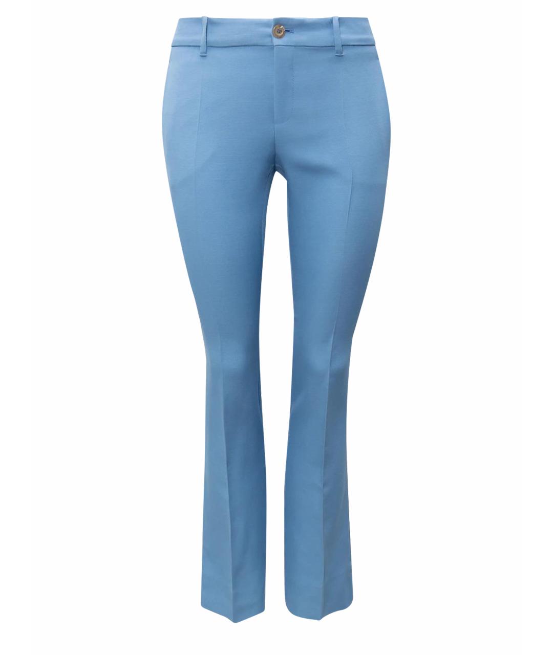 GUCCI Голубые шерстяные прямые брюки, фото 1