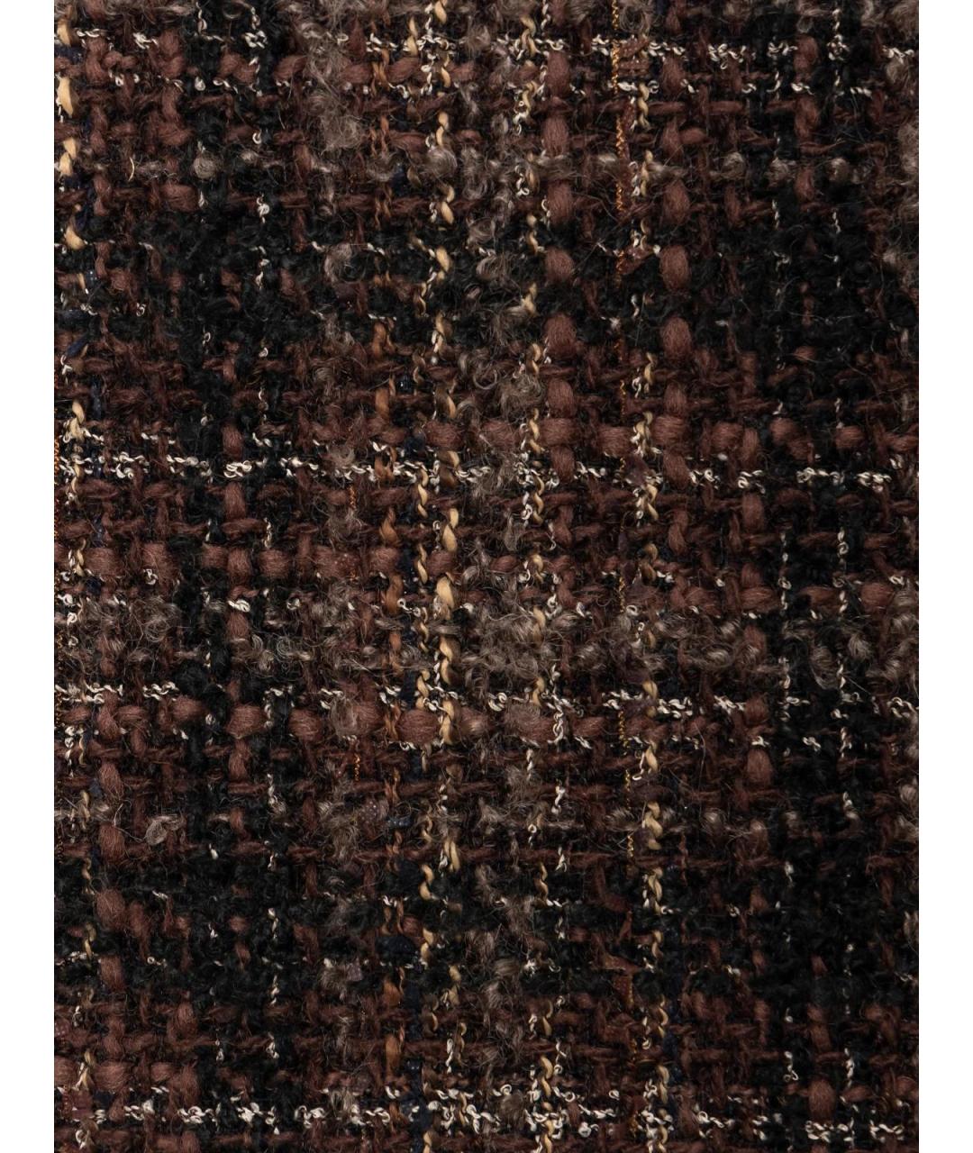 DOLCE&GABBANA Коричневое шерстяное повседневное платье, фото 3