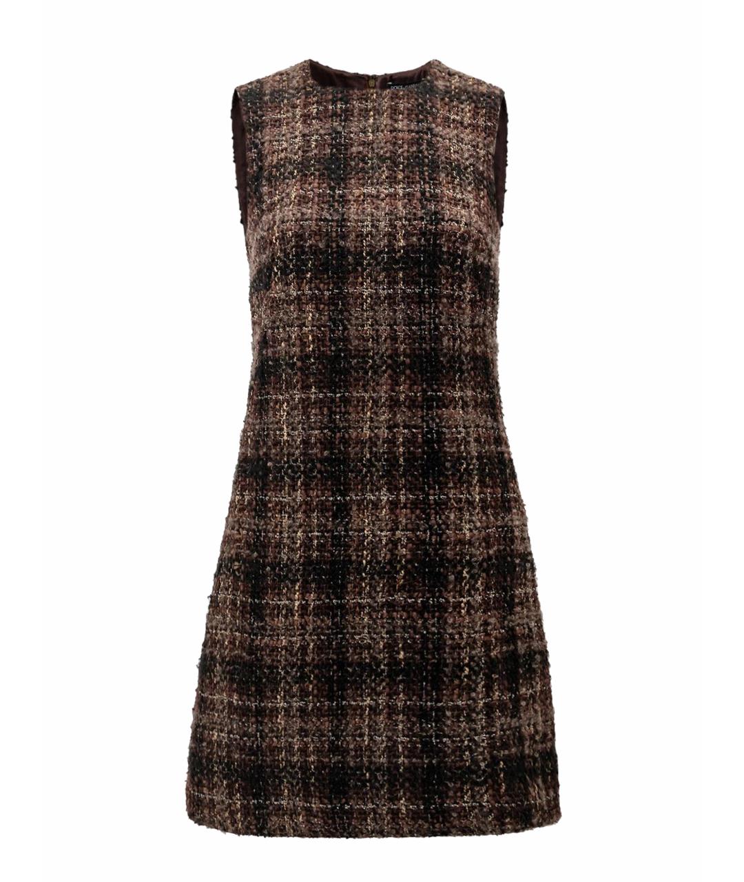 DOLCE&GABBANA Коричневое шерстяное повседневное платье, фото 1