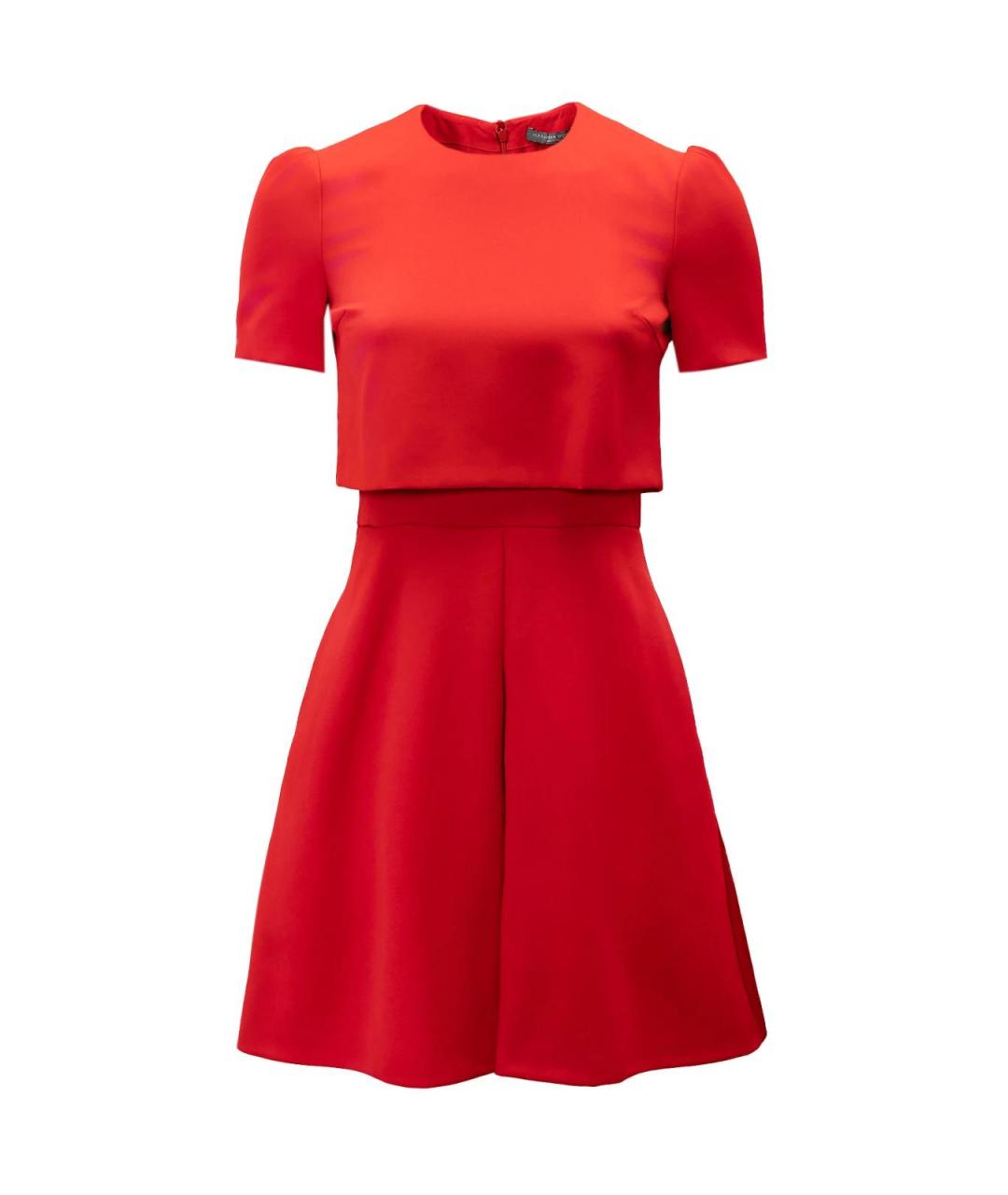 ALEXANDER MCQUEEN Красное шерстяное повседневное платье, фото 4