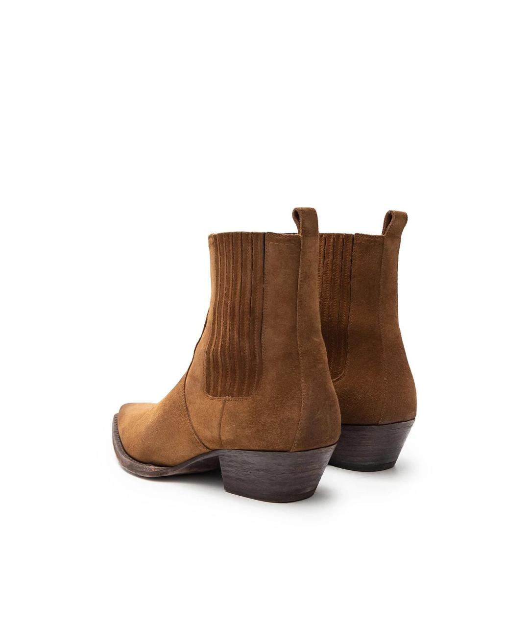 SAINT LAURENT Коричневые замшевые ботильоны, фото 3