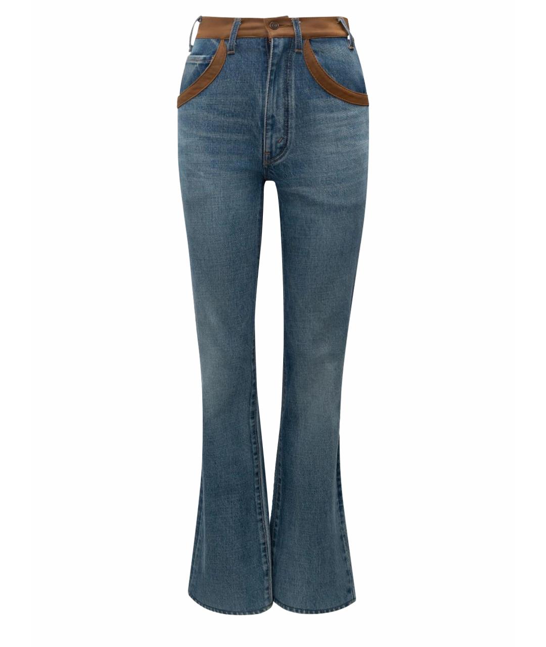 CELINE Голубые хлопковые прямые джинсы, фото 1