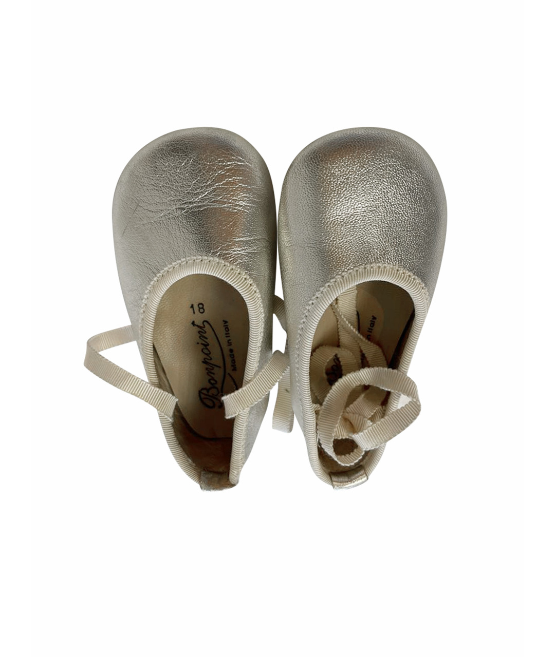 BONPOINT Золотые кожаные балетки и туфли, фото 7