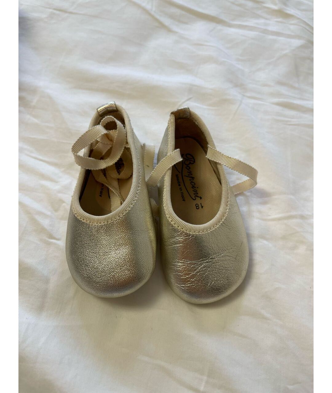BONPOINT Золотые кожаные балетки и туфли, фото 6