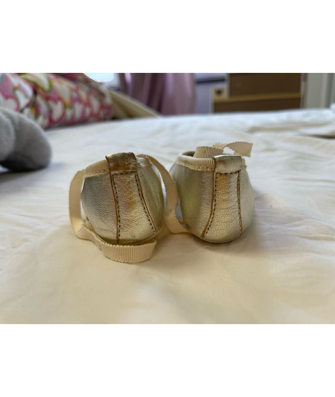 BONPOINT Золотые кожаные балетки и туфли, фото 5