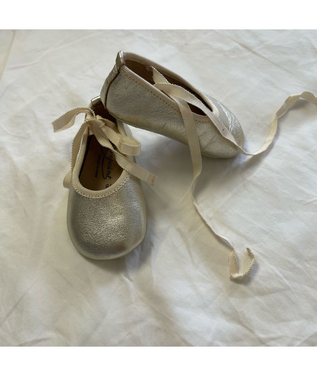 BONPOINT Золотые кожаные балетки и туфли, фото 2