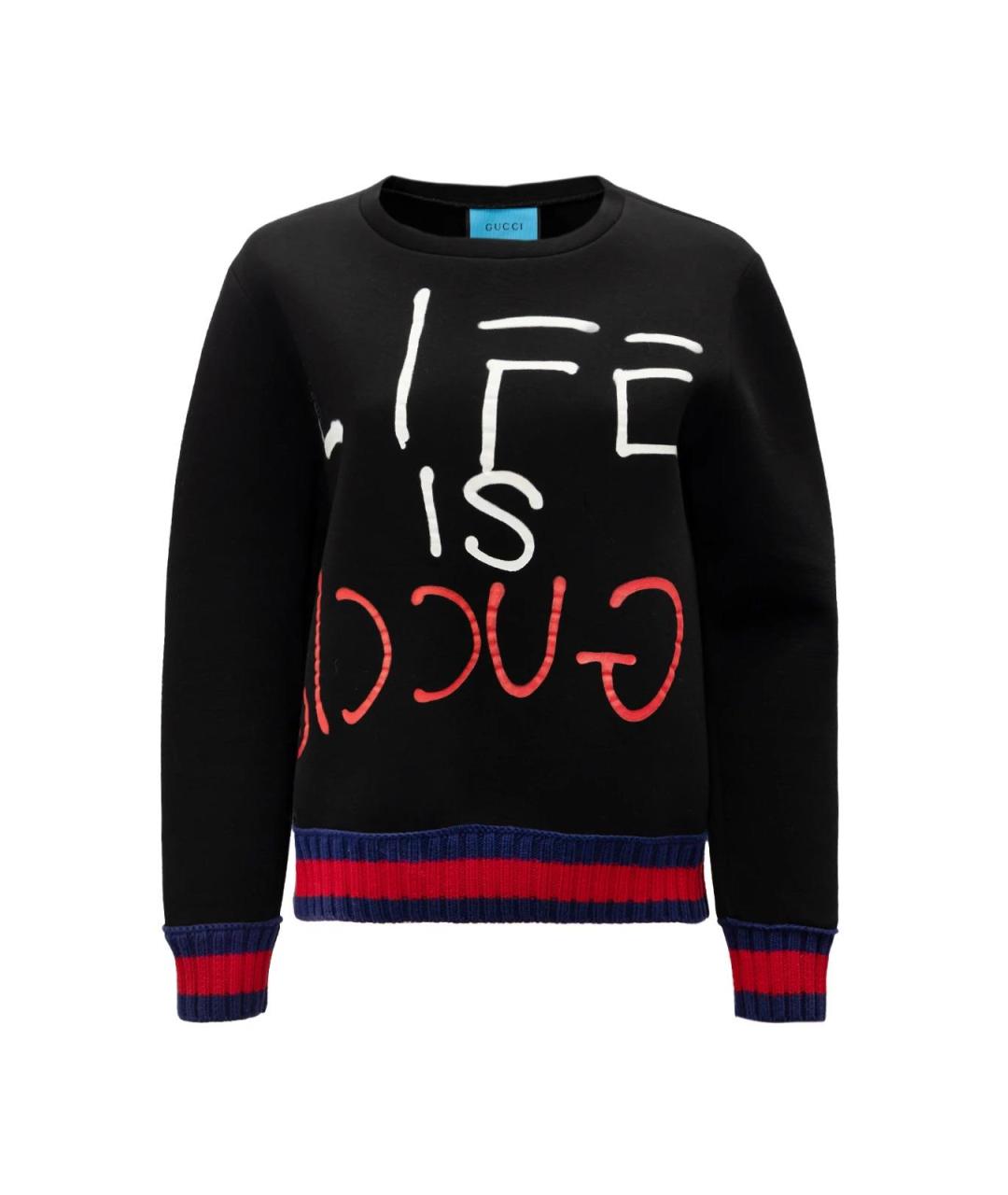 GUCCI Черный хлопковый джемпер / свитер, фото 1