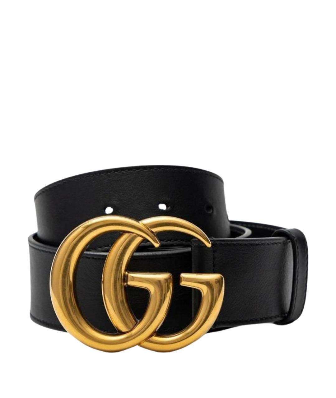 GUCCI Черный кожаный ремень, фото 1