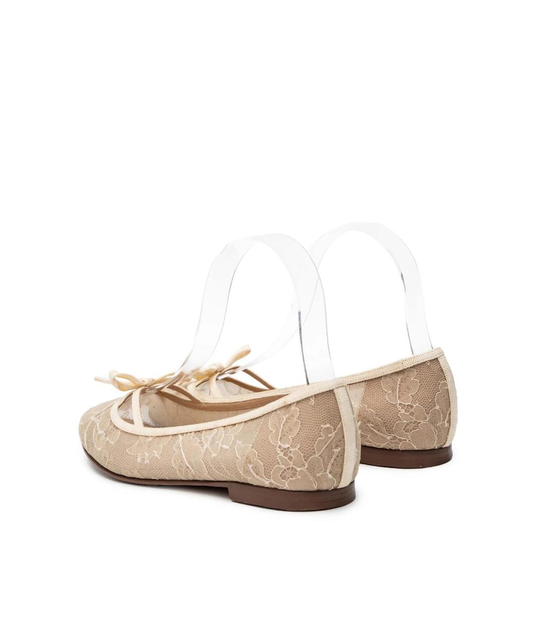 VALENTINO Бежевые текстильные балетки, фото 3
