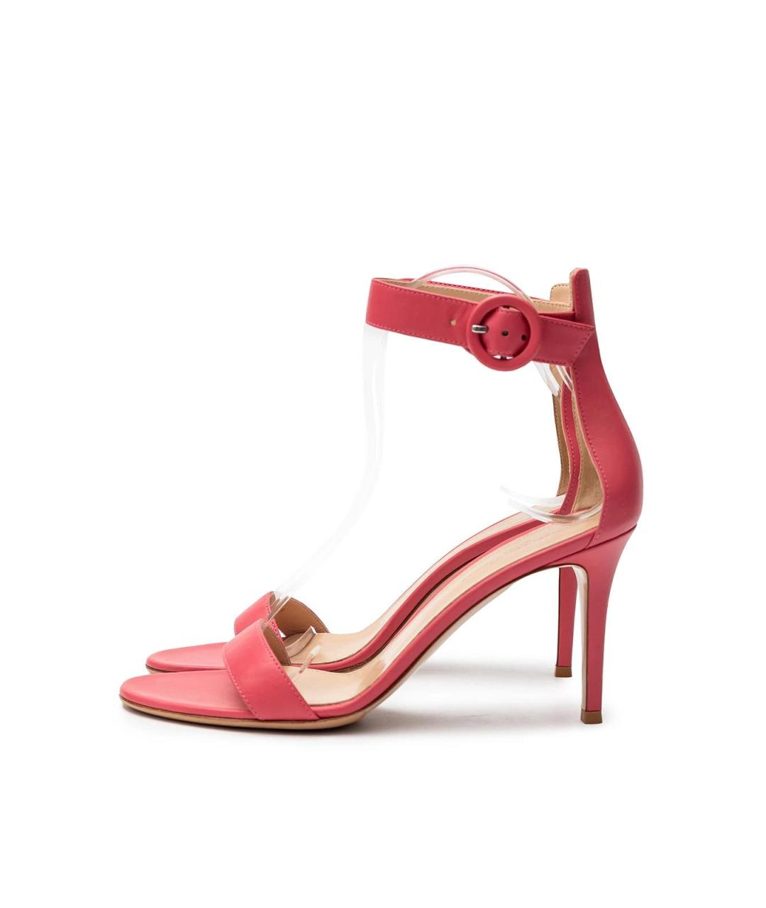 GIANVITO ROSSI Розовые кожаные босоножки, фото 5