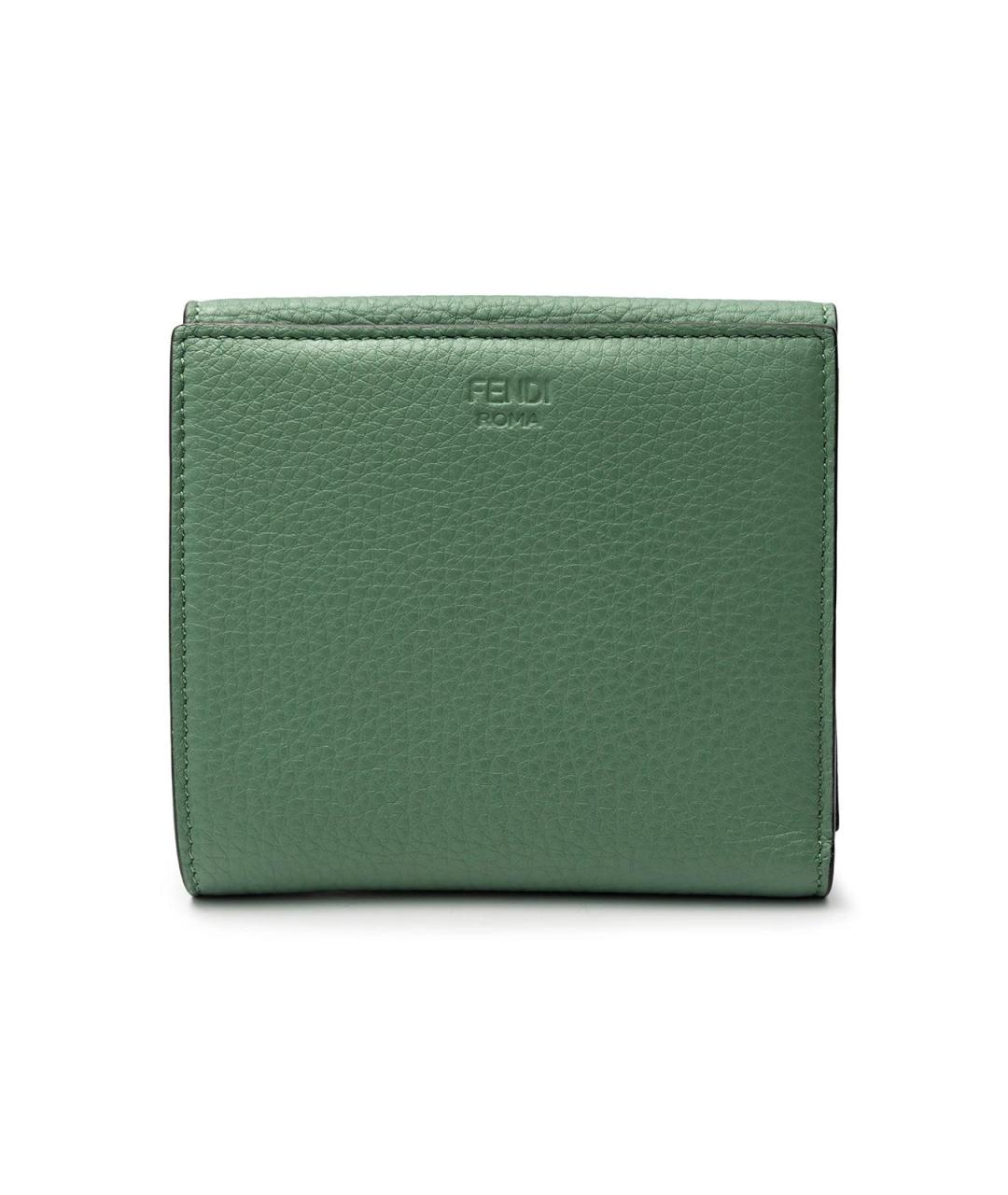 FENDI Зеленый кожаный кошелек, фото 3