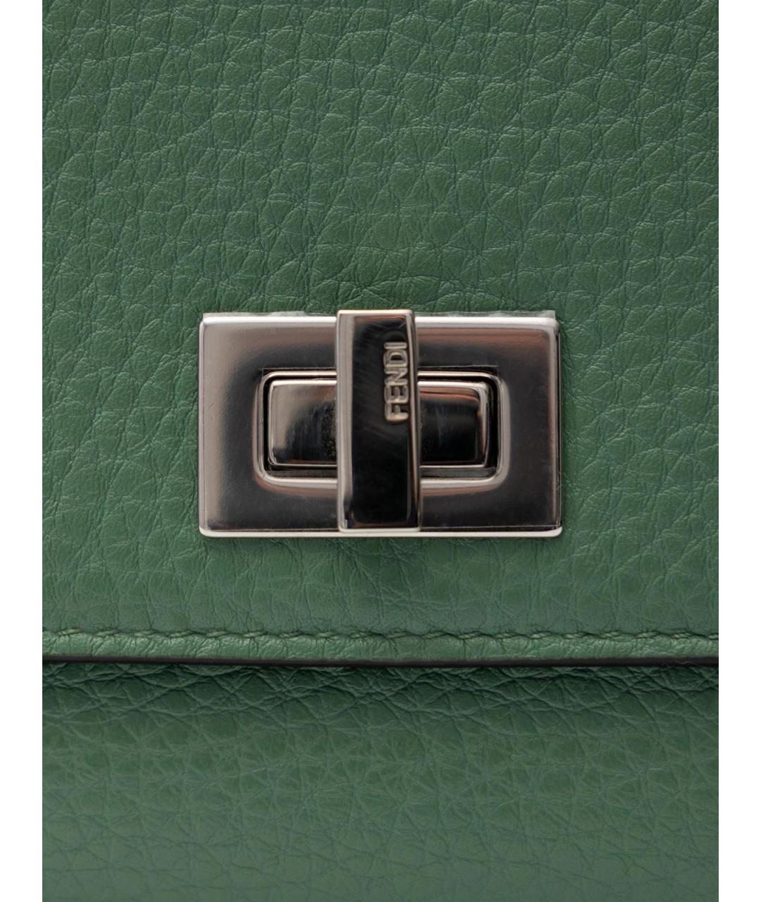 FENDI Зеленый кожаный кошелек, фото 5