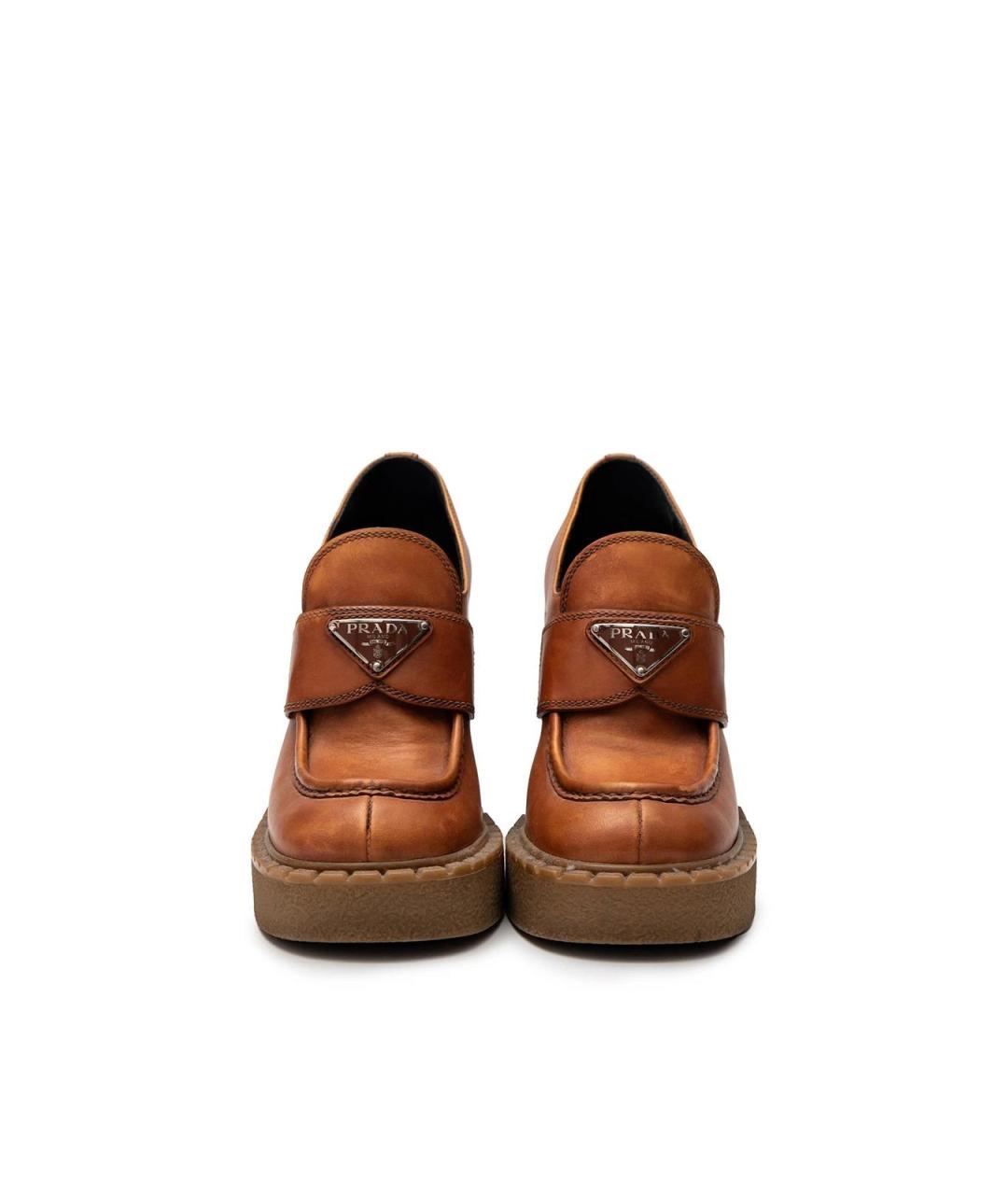 PRADA Коричневые кожаные туфли, фото 4