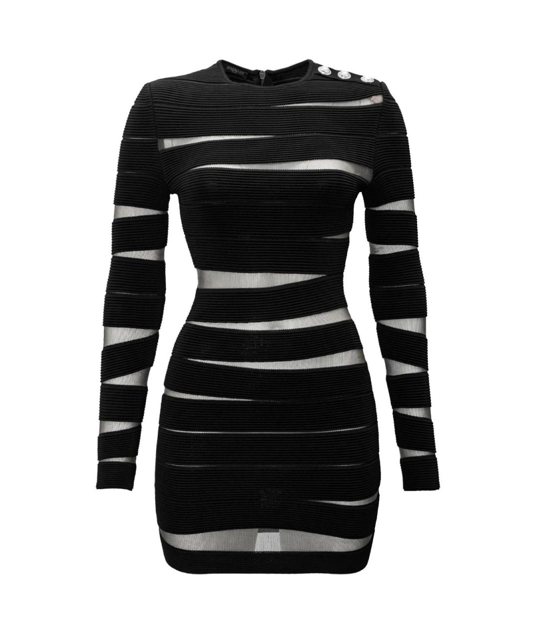 BALMAIN Черное вискозное повседневное платье, фото 5