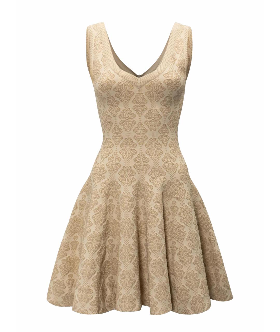 ALAIA Бежевое вискозное повседневное платье, фото 1