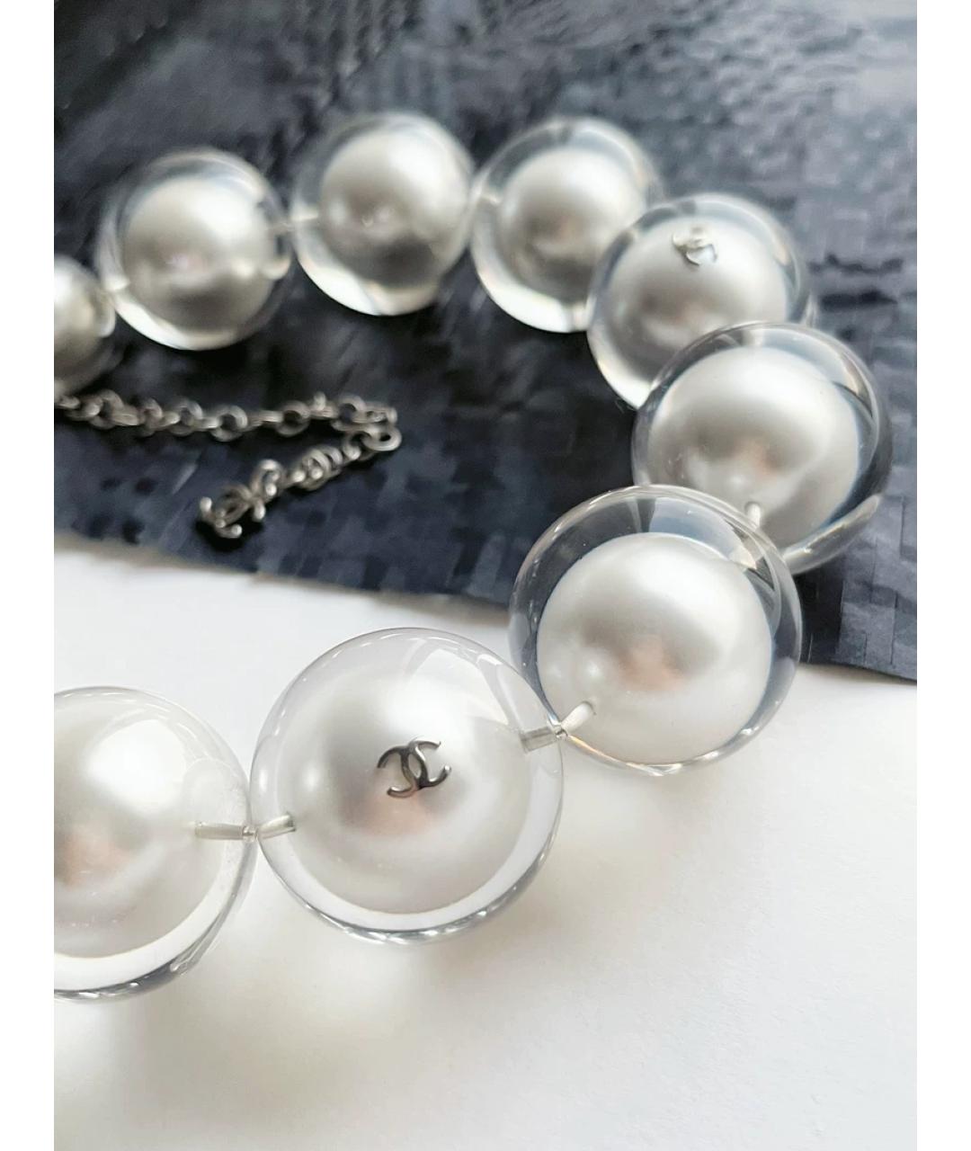 CHANEL Белое жемчужное колье, фото 7