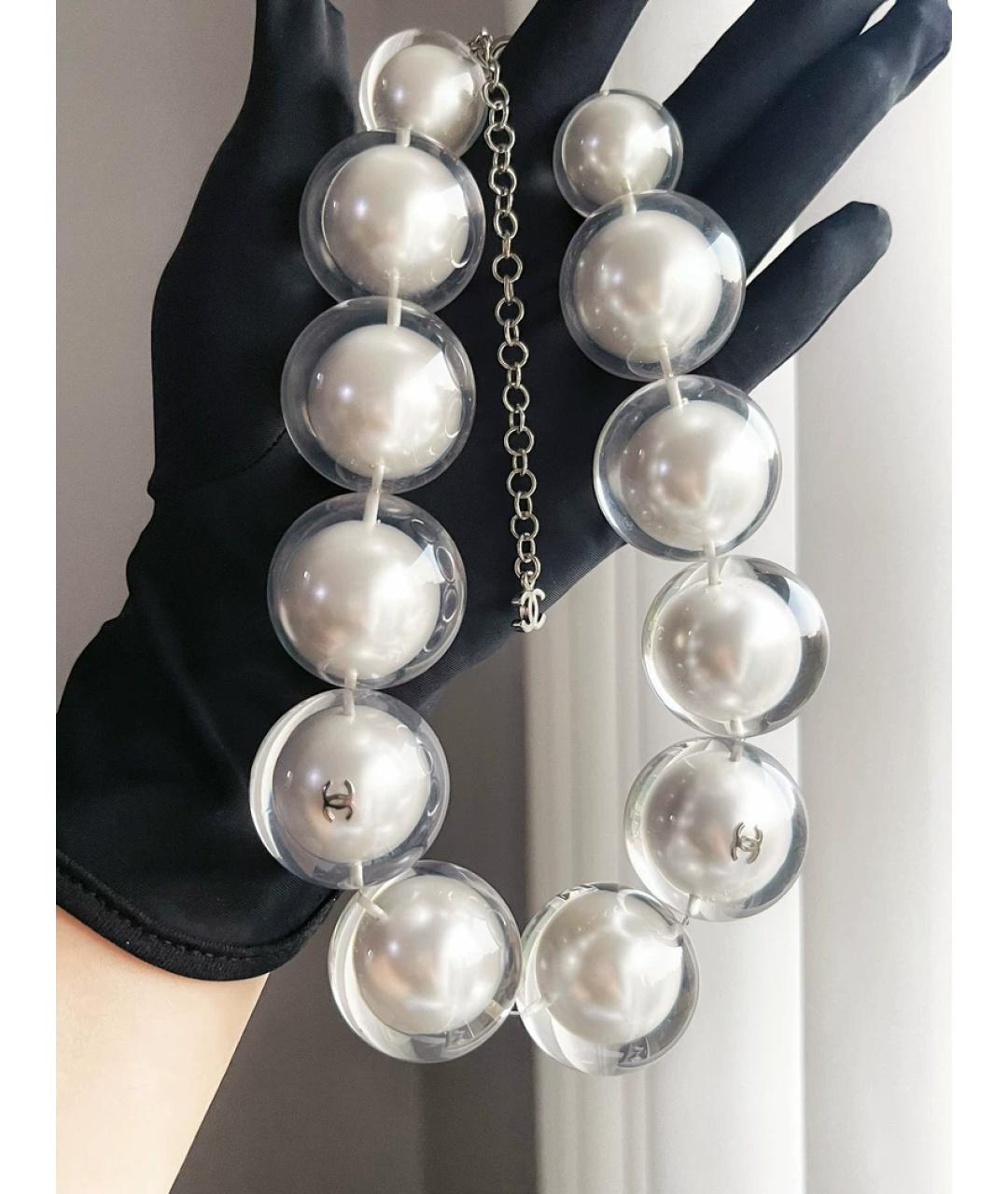 CHANEL Белое жемчужное колье, фото 2