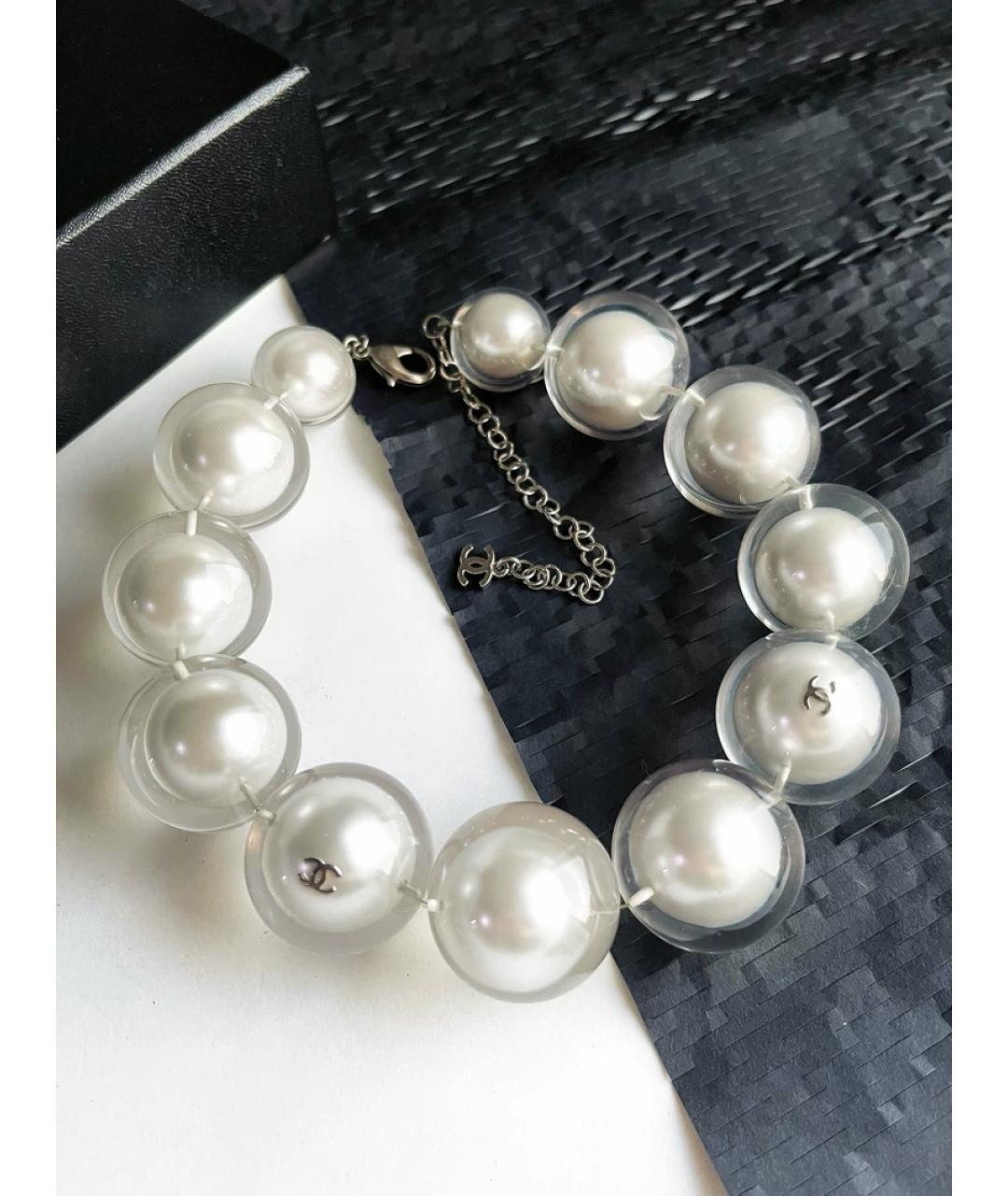CHANEL Белое жемчужное колье, фото 4