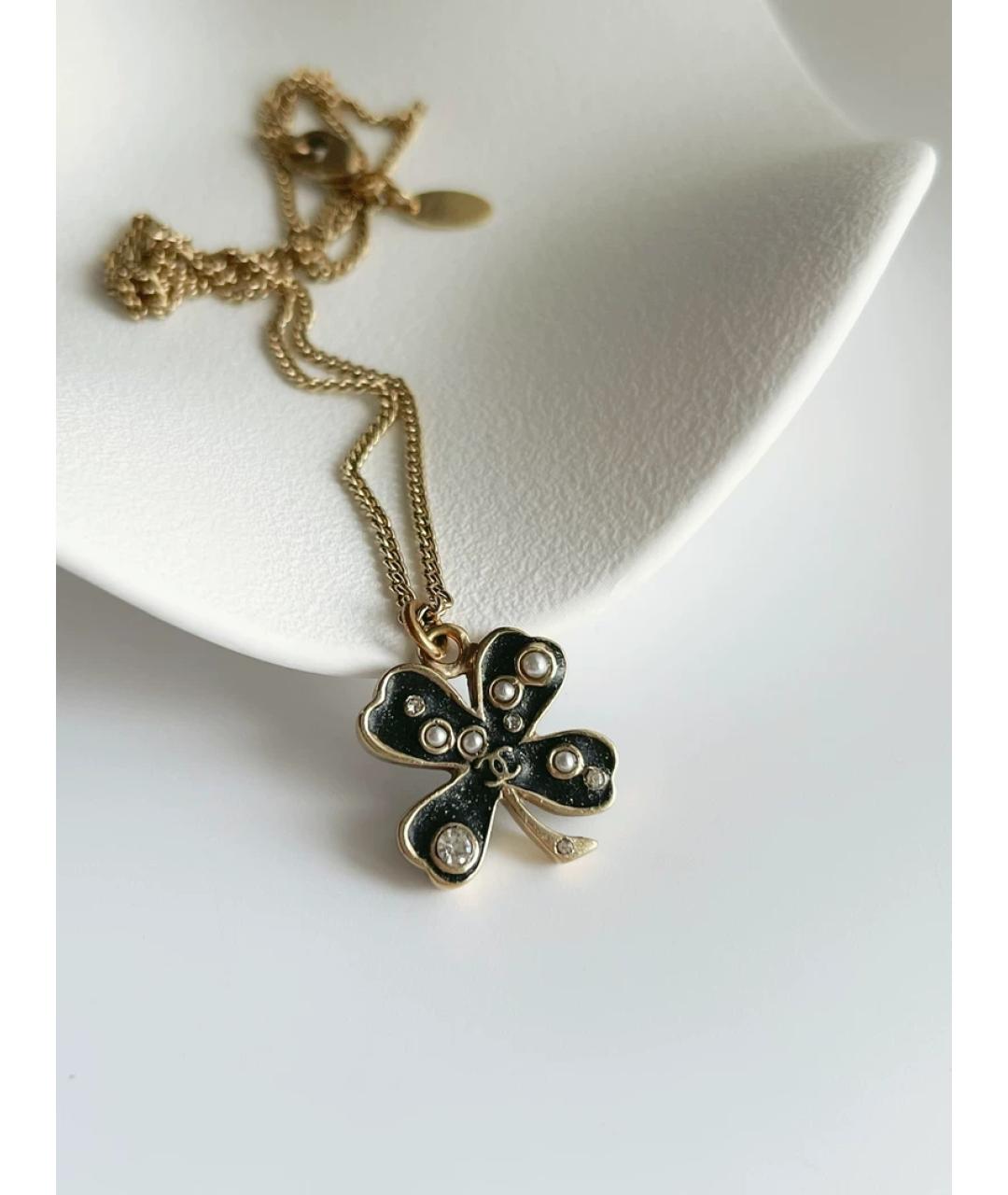 CHANEL Золотая металлическая подвеска, фото 4