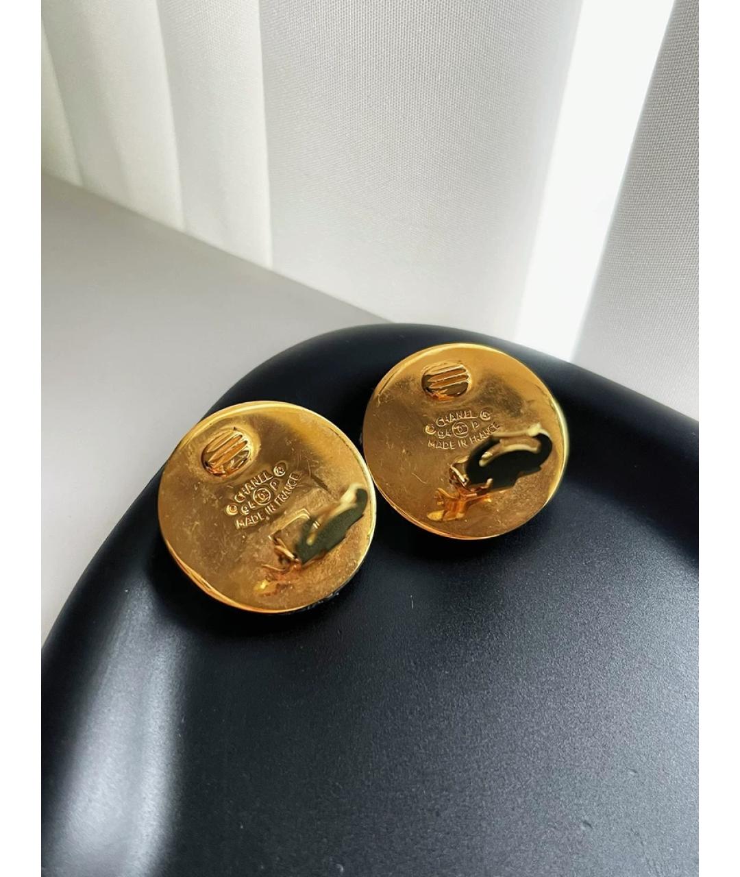 CHANEL Черные кожаные клипсы, фото 2