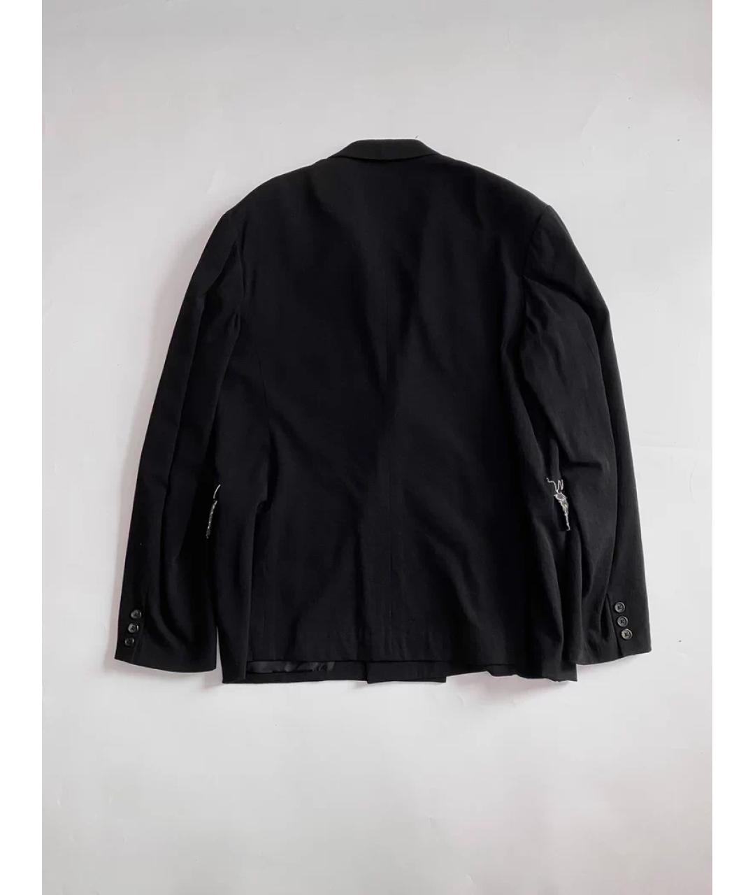 YOHJI YAMAMOTO Черный хлопковый пиджак, фото 2