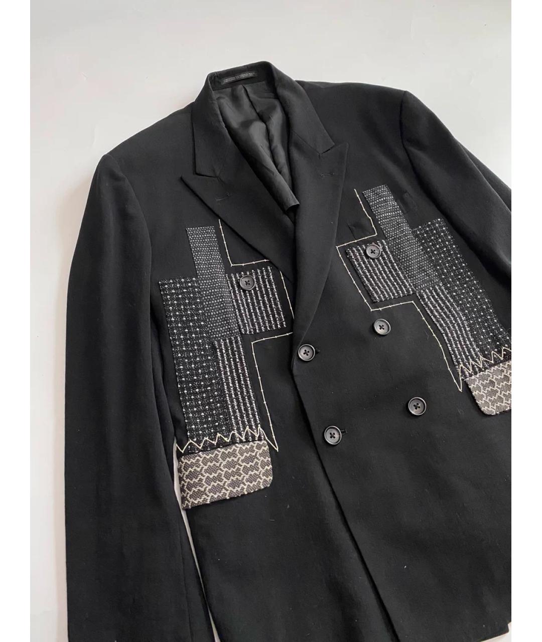 YOHJI YAMAMOTO Черный хлопковый пиджак, фото 4
