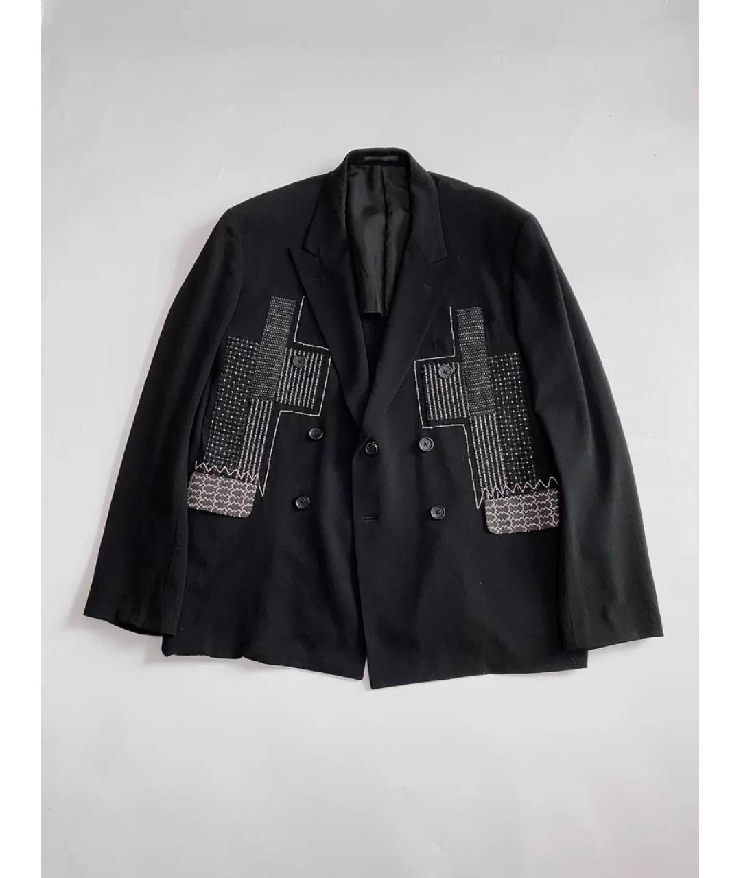 YOHJI YAMAMOTO Черный хлопковый пиджак, фото 3