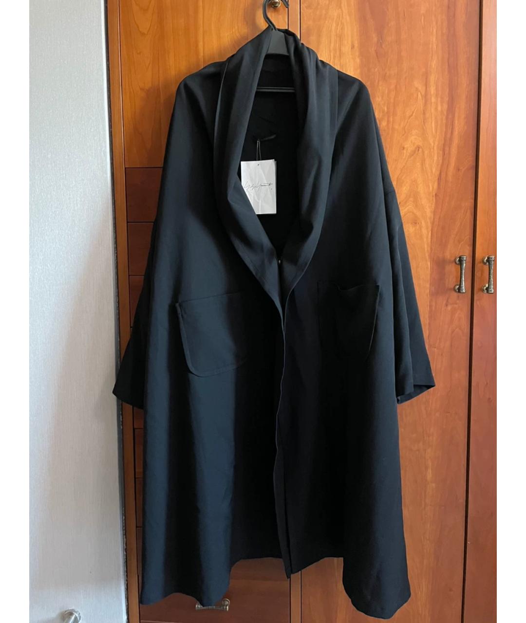 YOHJI YAMAMOTO Черное шерстяное пальто, фото 6