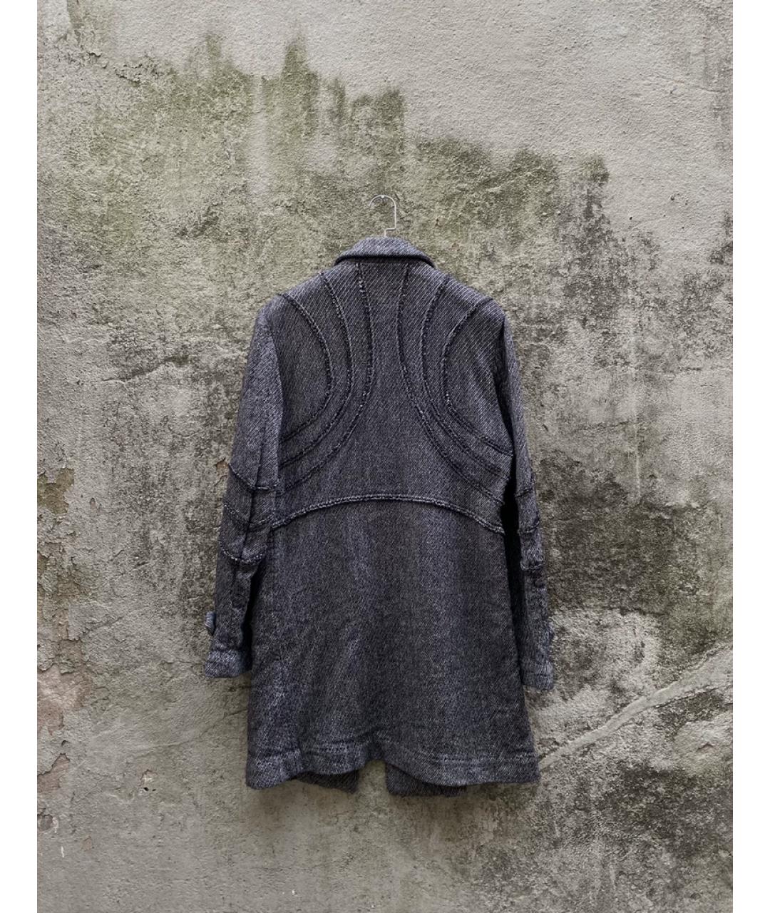 COMME DES GARÇONS Серое шерстяное пальто, фото 4