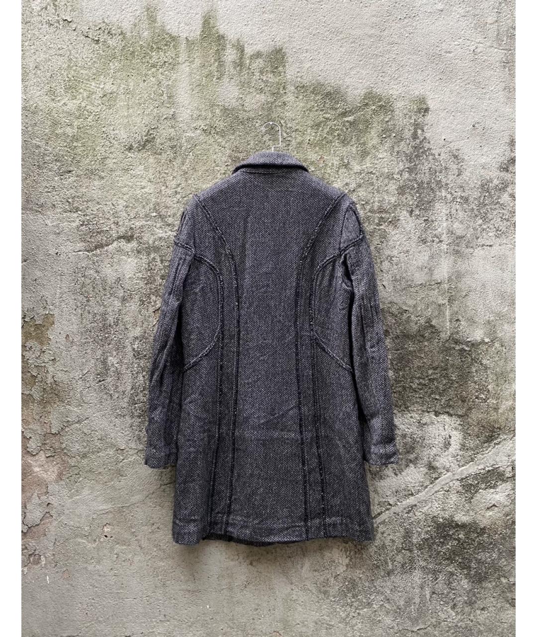 COMME DES GARÇONS Серое шерстяное пальто, фото 4